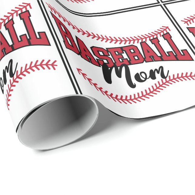 Baseball-Mama Geschenkpapier (Rolleneckpunkt)