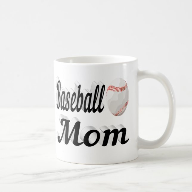 Baseball-Mama Halbtext Kaffeemaschine Tasse (Rechts)