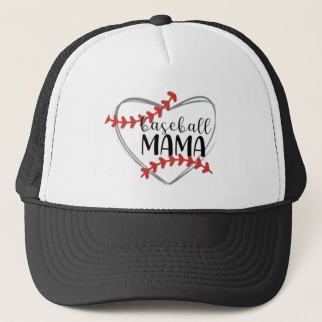 Baseball Mama Hat Truckerkappe (Vorderseite)