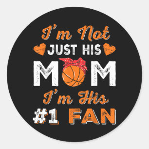 Baseball-Mama Ich bin sein 1 Fan Muttertag Frauen Runder Aufkleber