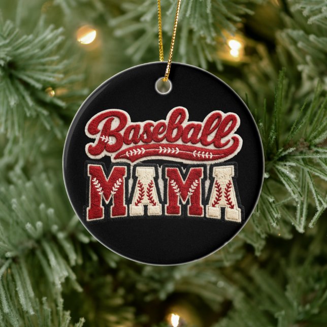 Baseball-Mama Keramik Ornament (Baum)