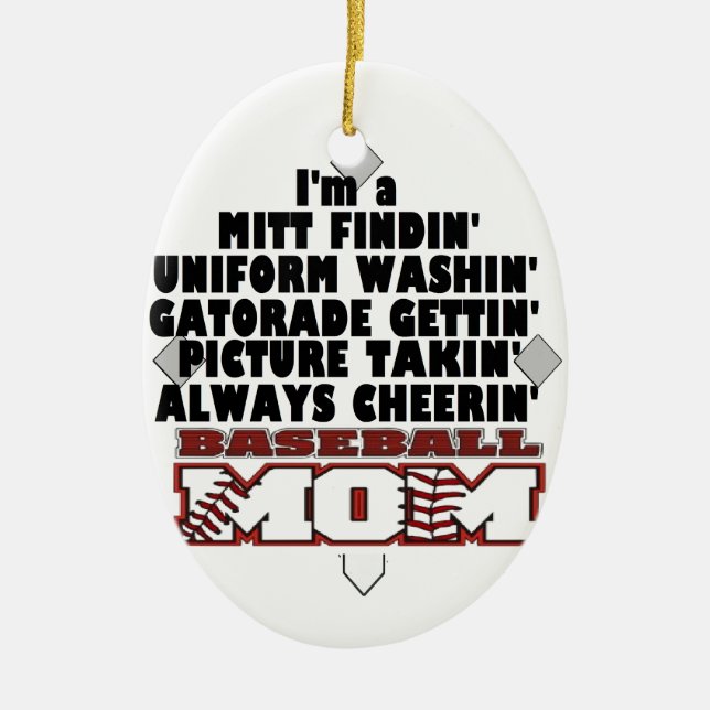Baseball-Mama Keramikornament (Vorne)