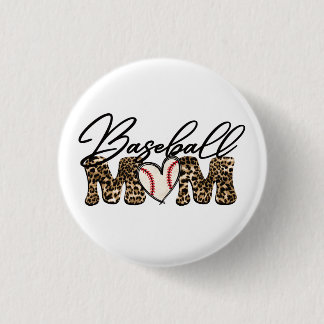 Baseball Mama Leopard Design Schlüsselanhänger Button