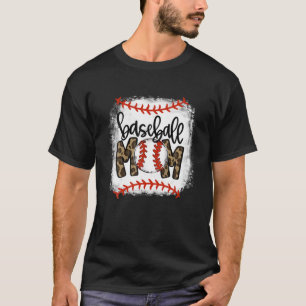 Baseball Mama Leopard Funny Softball Mama Mutter D T-Shirt