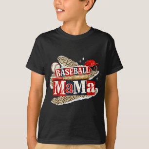 Baseball-Mama-Leopard-Spieltag Baseball-Saison für T-Shirt