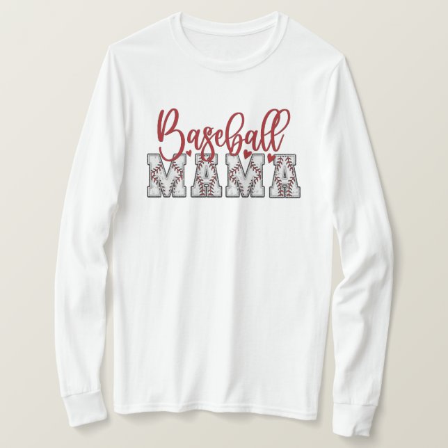 Baseball Mama Long Sleeve T-Shirt (Design vorne)
