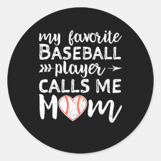 Baseball-Mama Mein Lieblings-Player ruft mich Mama Runder Aufkleber