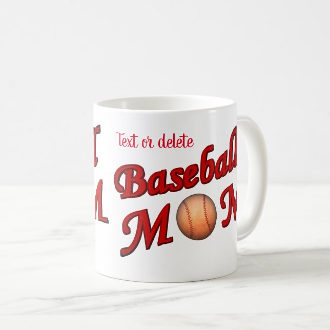 Baseball-Mama Niedlich Personalisiert Kaffeetasse (VorderseiteRechts)
