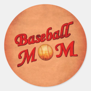 Baseball-Mama Niedlich Runder Aufkleber