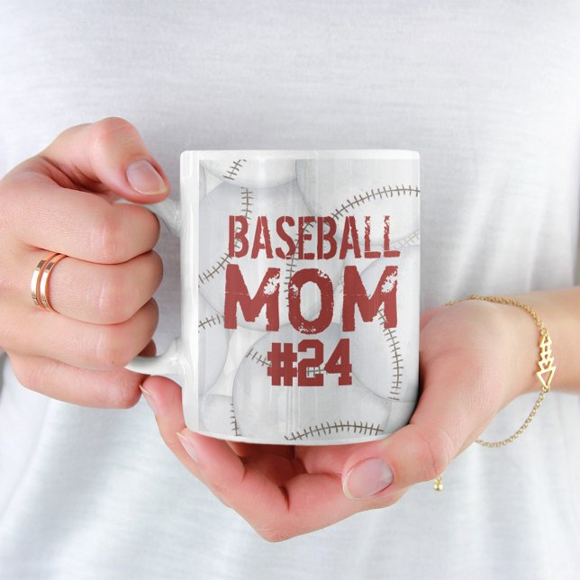 Baseball-Mama Niedliche Sport-Personalisierte Numm Kaffeetasse (Von Creator hochgeladen)