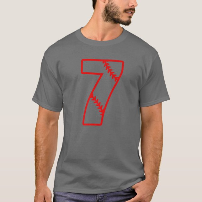 Baseball Mama Nr. 7 Geschenke für Mama T-Shirt (Vorderseite)