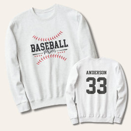 Baseball-Mama Personalisiert zurück Baseballstich Sweatshirt