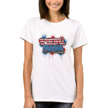 Baseball Mama Shirt Patriotic Splatter Tee