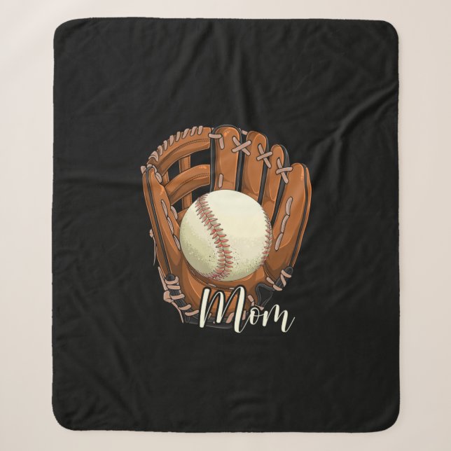 Baseball Mama Softball Mama Muttertag Sherpadecke (Vorderseite)