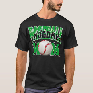 Baseball-Mama Sport Grün Schwarz T-Shirt