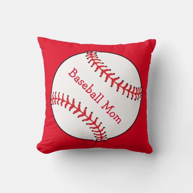 Baseball Mama Square Throw Kissen (Vorderseite)