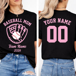 Baseball Mama Team Benutzerdefinierter Name Nummer T-Shirt