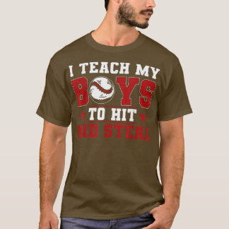 Baseball Mama Vater ich lehre meine Jungs zu schla T-Shirt