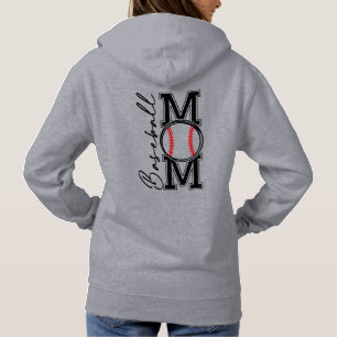 Baseball-Mama, Vorderseite und Rückseite Hoodie