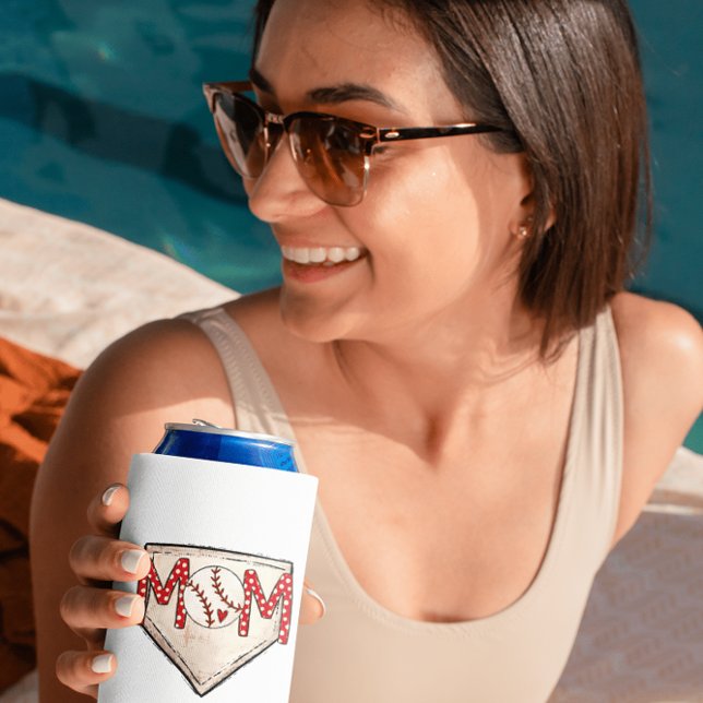 Baseball Mama Zuhause Plate Sports Red Polka Dot M Dosenkühler (Von Creator hochgeladen)