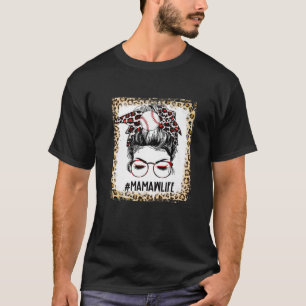 Baseball Mamaw Messy Bun Game Day Mütter geblasen T-Shirt
