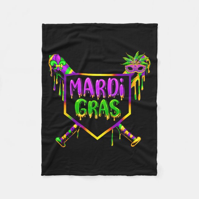 Baseball Mardi Gras Carnival Party Mask Ice Cream  Fleecedecke (Vorderseite)