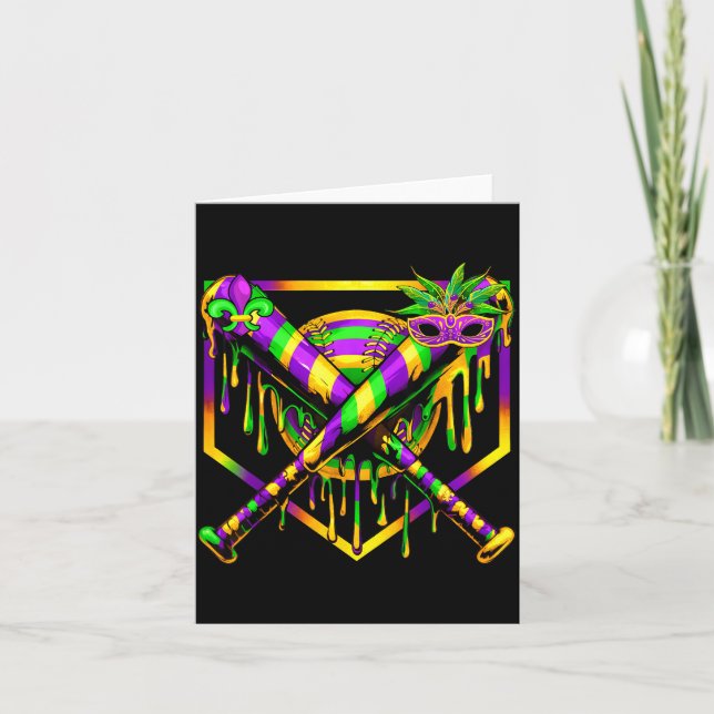 Baseball Mardi Gras Carnival Party Mask Ice Cream  Karte (Vorderseite)
