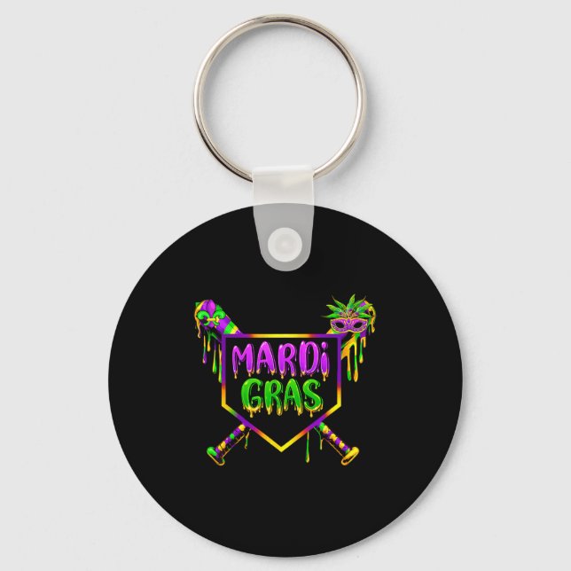 Baseball Mardi Gras Carnival Party Mask Ice Cream  Schlüsselanhänger (Vorderseite)
