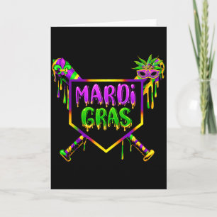 Baseball Mardi Gras Karneval Party Maske Eiscreme  Karte