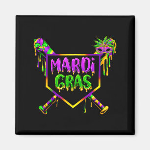 Baseball Mardi Gras Karneval Party Maske Eiscreme  Magnet