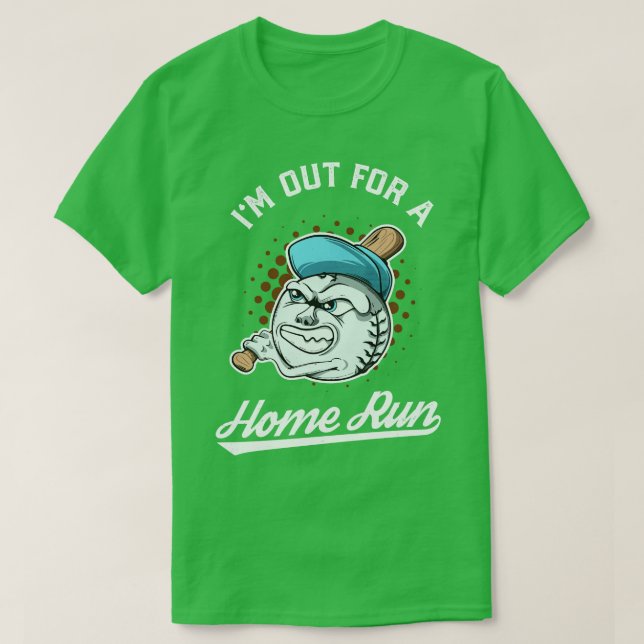 Baseball-Maskottchen für einen Zuhause-Run T-Shirt (Design vorne)