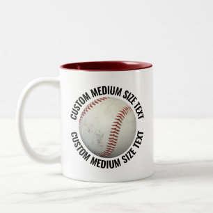 Baseball & Medium Text MAROON 11oz Benutzerdefinie Zweifarbige Tasse