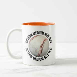Baseball & Medium Text ORANGE 11oz Benutzerdefinie Zweifarbige Tasse