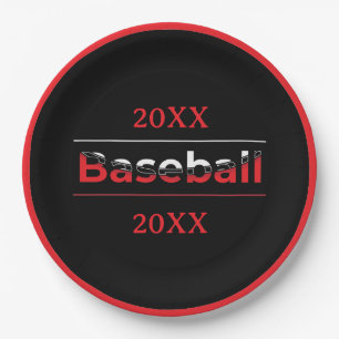 Baseball - Minimalistisch Art Geometric Arch Pappteller