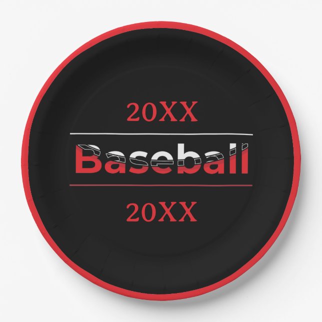 Baseball - Minimalistisch Art Geometric Arch Pappteller (Vorderseite)
