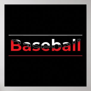 Baseball - Minimalistische Kunst Geometrischer Bog Poster