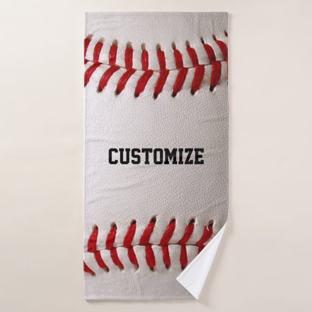 Baseball mit anpassbarem Text Badehandtuch (Badehandtuch)