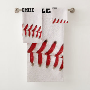 Baseball mit anpassbarem Text Badhandtuch Set
