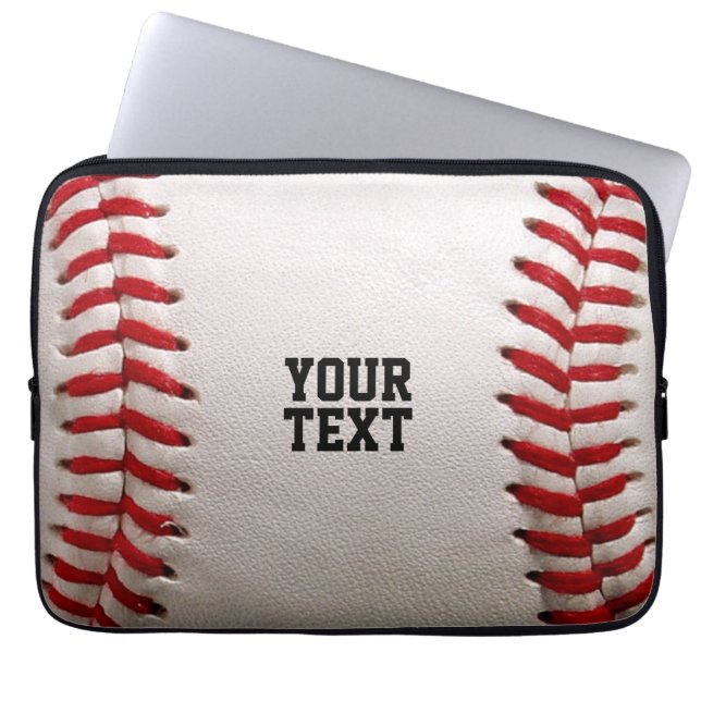Baseball mit anpassbarem Text Laptopschutzhülle (Vorderseite)