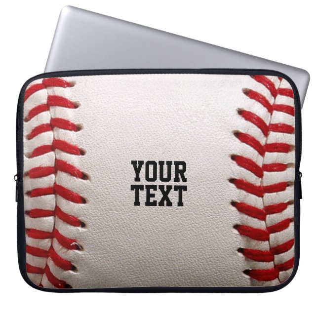 Baseball mit anpassbarem Text Laptopschutzhülle (Vorderseite)