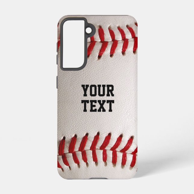 Baseball mit anpassbarem Text Samsung Galaxy Hülle (Rückseite)
