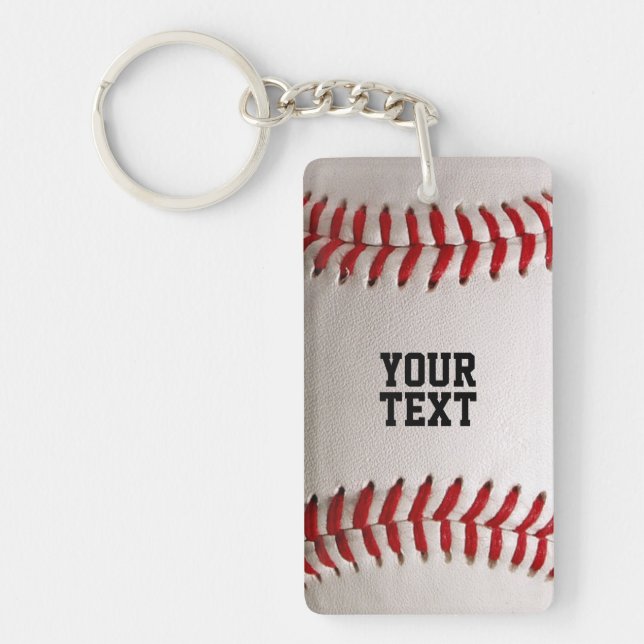 Baseball mit anpassbarem Text Schlüsselanhänger (Vorderseite)