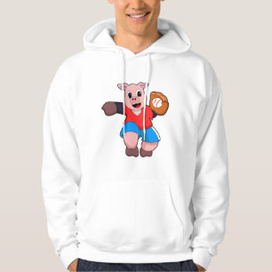 Baseball mit Baseball-Handschuh Hoodie