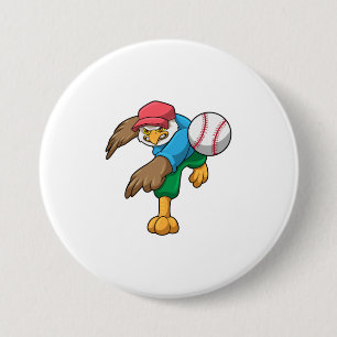 Baseball mit Baseballschläger Button