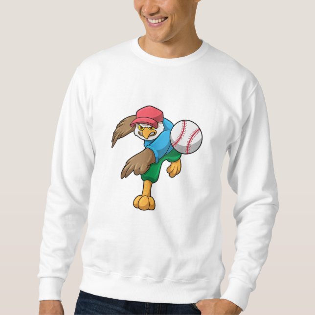Baseball mit Baseballschläger Sweatshirt (Vorderseite)