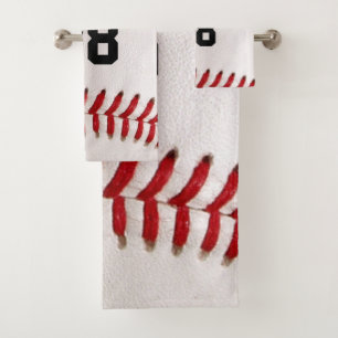 Baseball mit benutzerdefinierbarer Nummer Badhandtuch Set