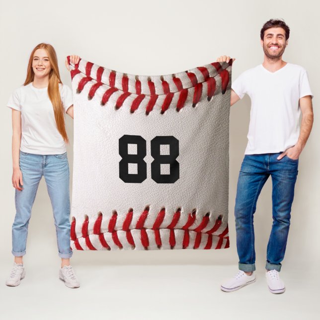 Baseball mit benutzerdefinierbarer Nummer Fleecedecke (Beispiel)
