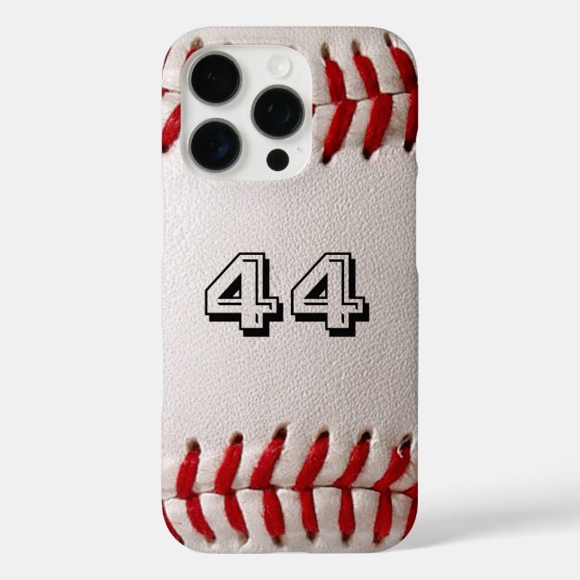 Baseball mit benutzerdefinierbarer Nummer iPhone 16 Pro Hülle (Rückseite)