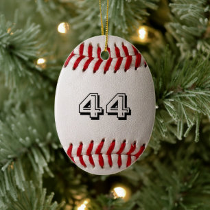 Baseball mit benutzerdefinierbarer Nummer Keramik Ornament