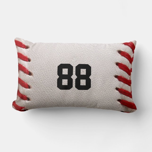 Baseball mit benutzerdefinierbarer Nummer Lendenkissen (Vorderseite)